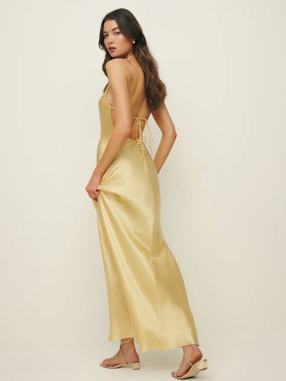 Reformation Jeany silk dress in sunshine - Picture 2 of 5